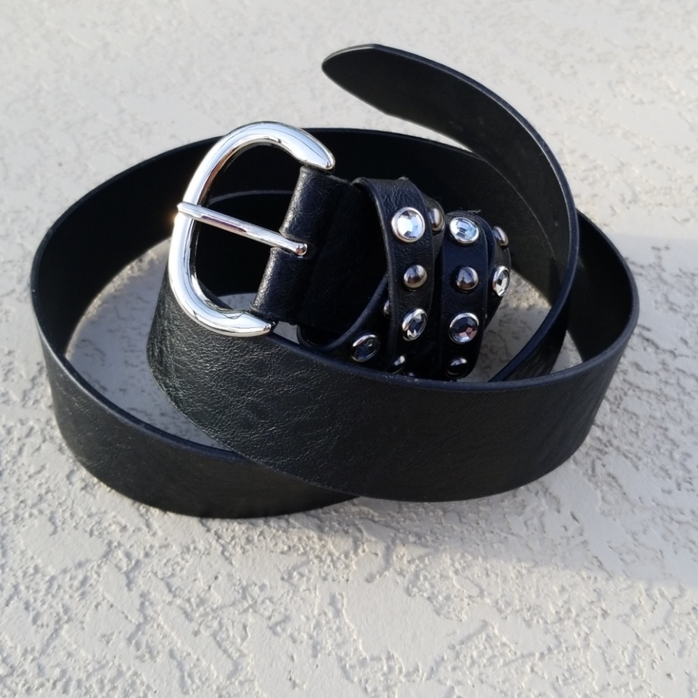 Black blinged belt Large